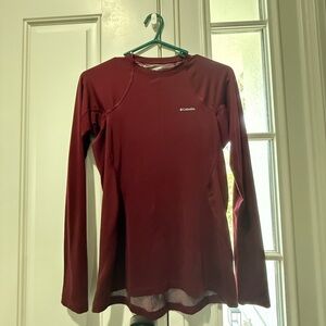 Columbia Burgundy Performance Top with thermal technology